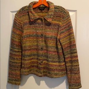 True Grit multi color sweater knit cardigan